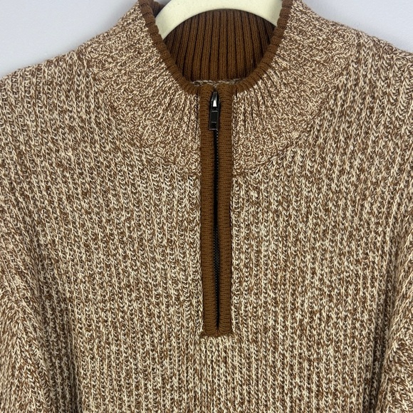 Mountain Ridge Men's Tan Cotton Blend Casual Comfy Soft Warm Half Zip XL Sweater - Picture 4 of 10